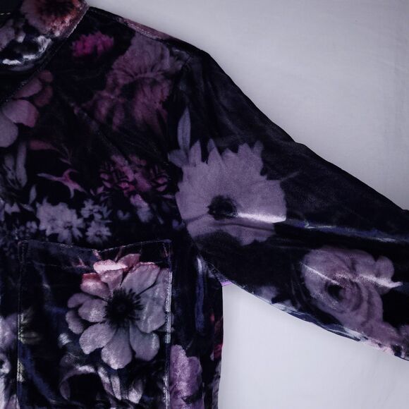 Pilcro Velvet Shirt XS Floral Hadley Relaxed Button Down - Picture 4 of 11